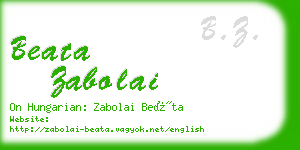 beata zabolai business card